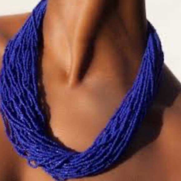 Bali Bead Jewelry - Bali Bead Royal Blue Multi-Strand Beaded Necklace